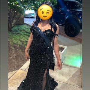 ILIA Black Sequin Prom Dress